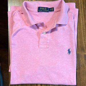 Mens pink Ralph Lauren polo